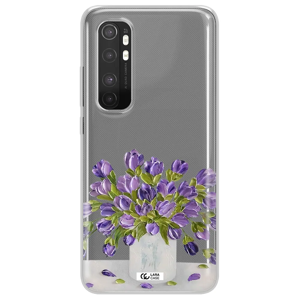 a bunch of purple flowers Xiaomi Mi Note 10 Lite Clear TPU Case