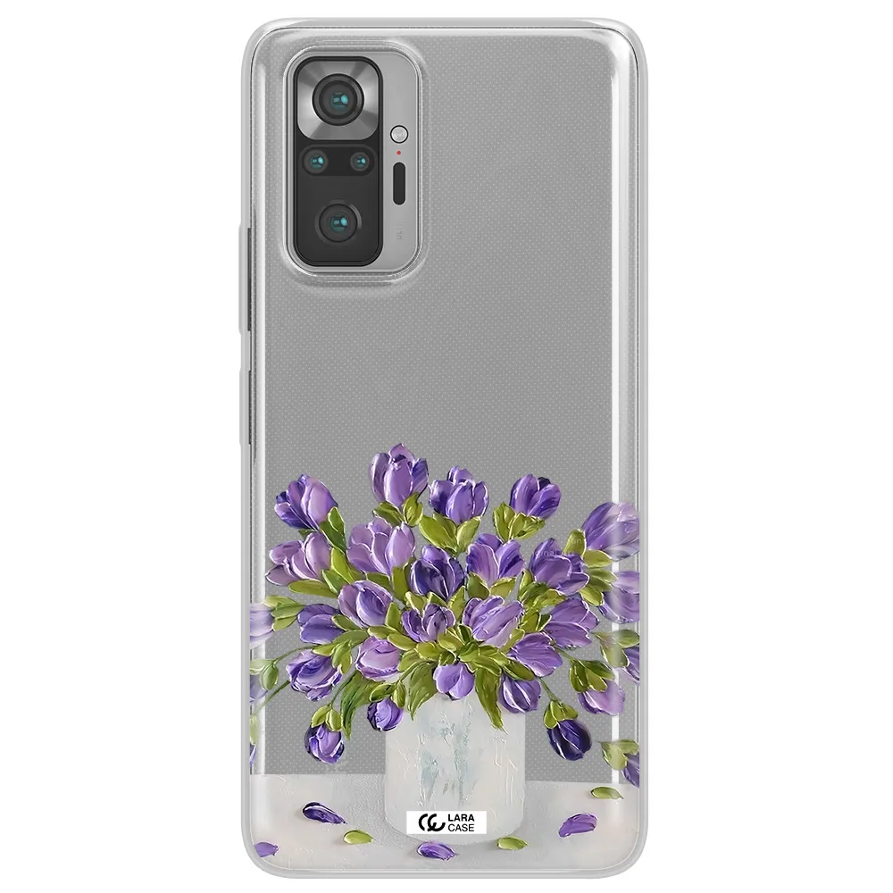 a bunch of purple flowers Xiaomi Note 10 Pro Clear TPU Case