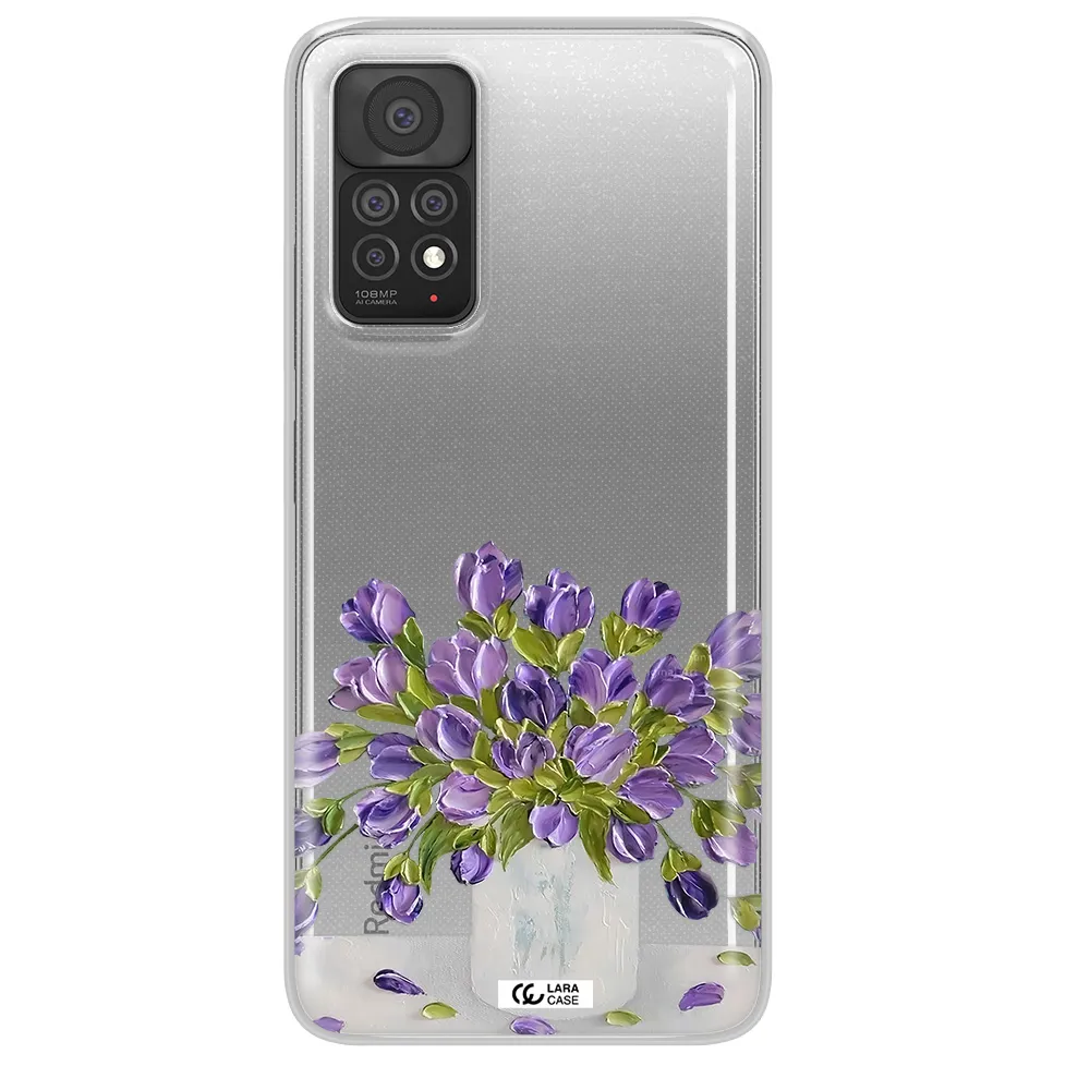 a bunch of purple flowers Xiaomi Note 11 Pro Clear TPU Case
