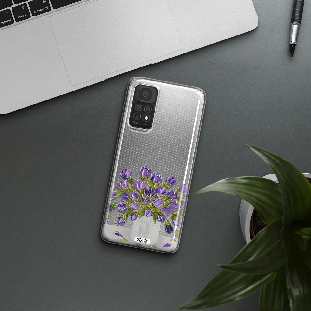 a bunch of purple flowers Xiaomi Note 11 Pro Clear TPU Case