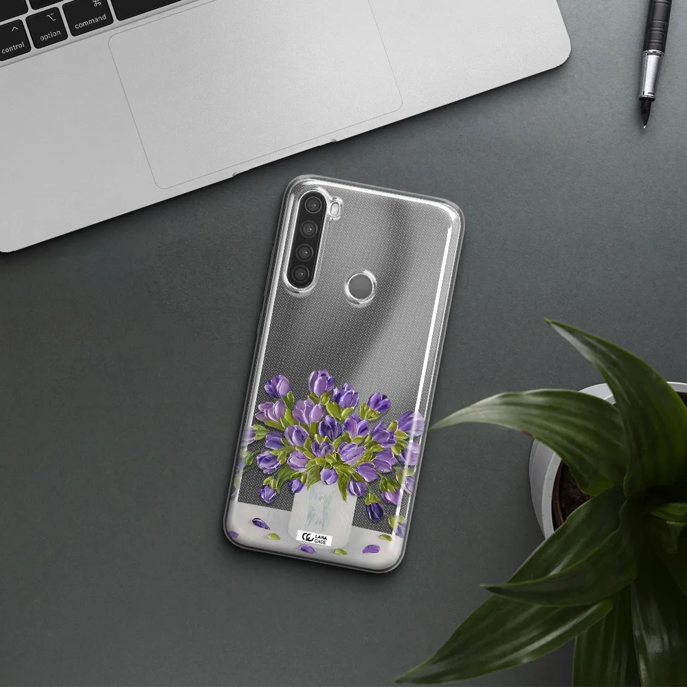 a bunch of purple flowers Xiaomi Note 8 Clear TPU Case