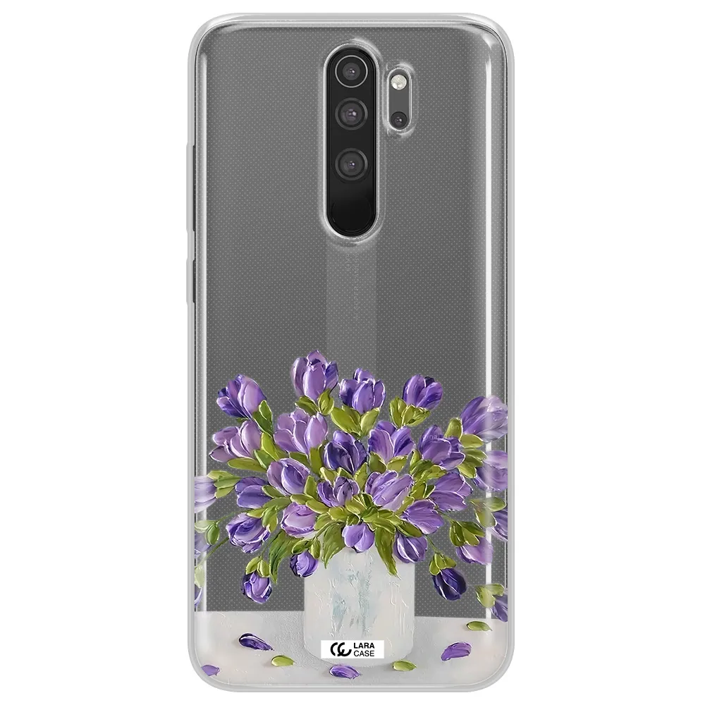 a bunch of purple flowers Xiaomi Note 8 Pro Clear TPU Case