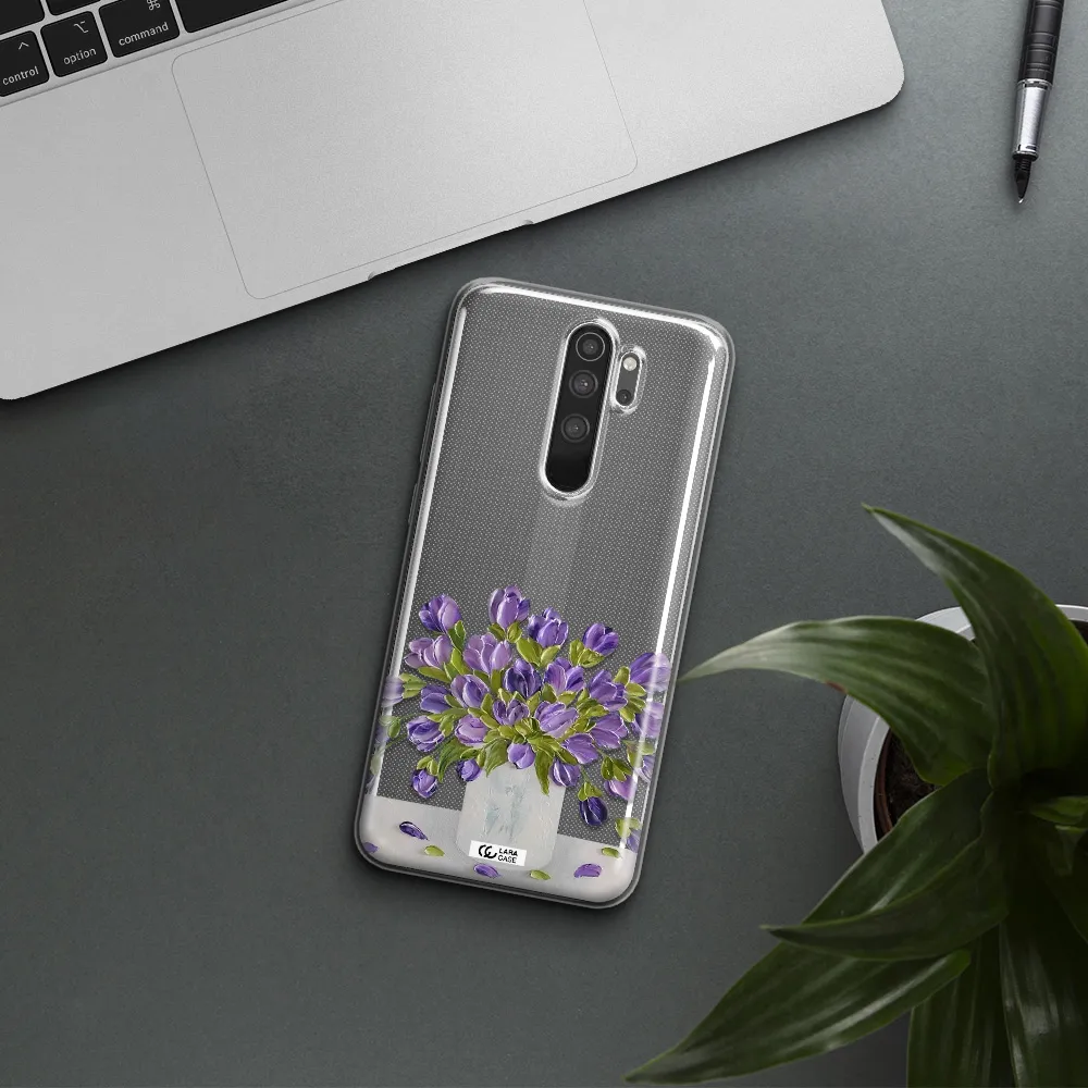 a bunch of purple flowers Xiaomi Note 8 Pro Clear TPU Case