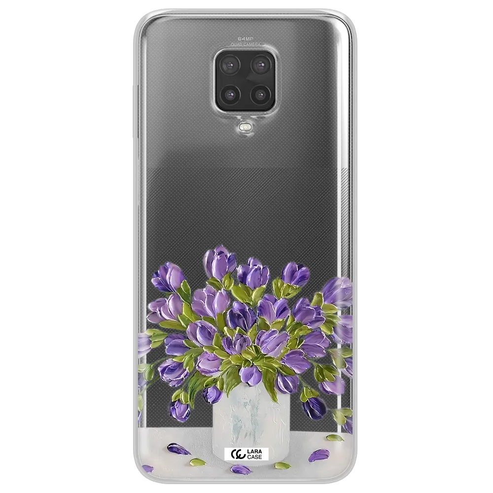a bunch of purple flowers Xiaomi Note 9 Pro Clear TPU Case