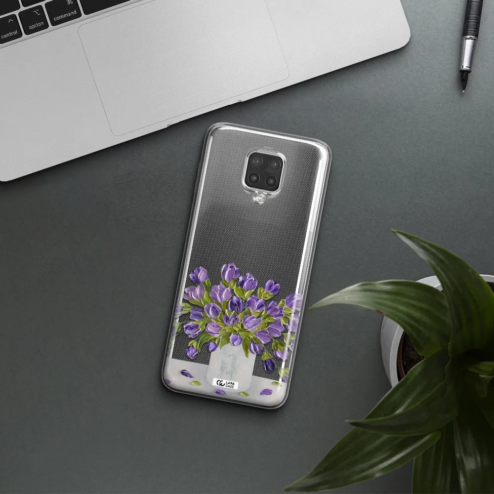 a bunch of purple flowers Xiaomi Note 9 Pro Clear TPU Case