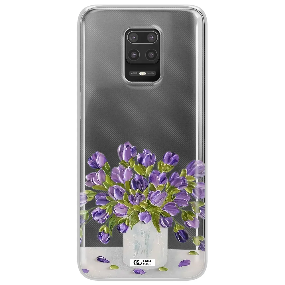 a bunch of purple flowers Xiaomi Note 9S Clear TPU Case