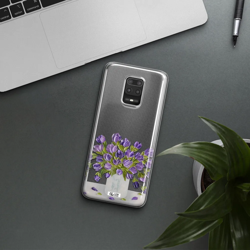a bunch of purple flowers Xiaomi Note 9S Clear TPU Case