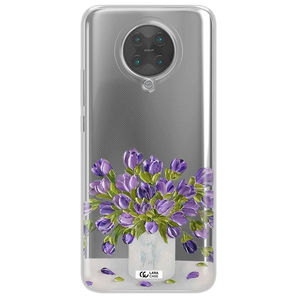 a bunch of purple flowers Xiaomi Poco F2 Pro Clear TPU Case