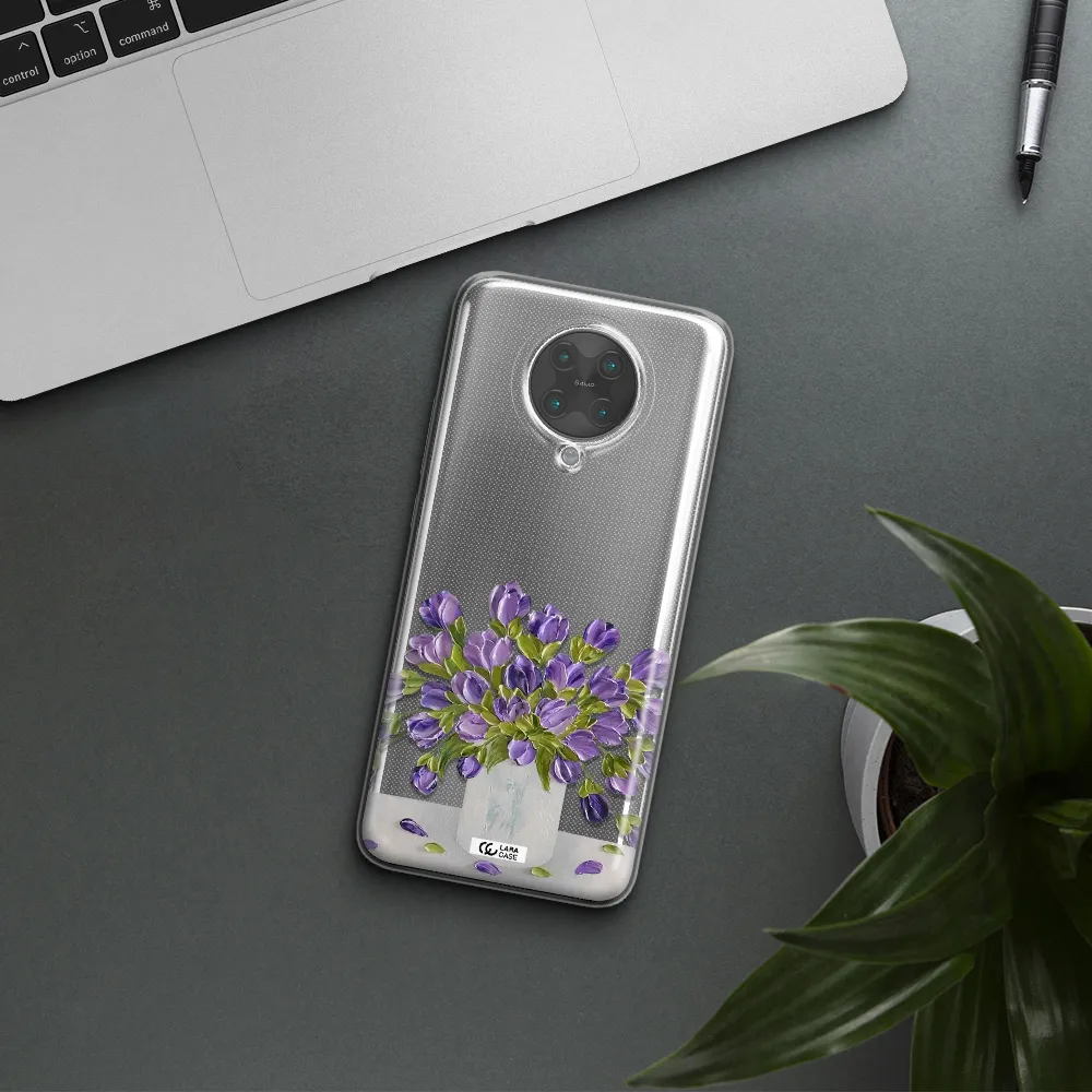 a bunch of purple flowers Xiaomi Poco F2 Pro Clear TPU Case
