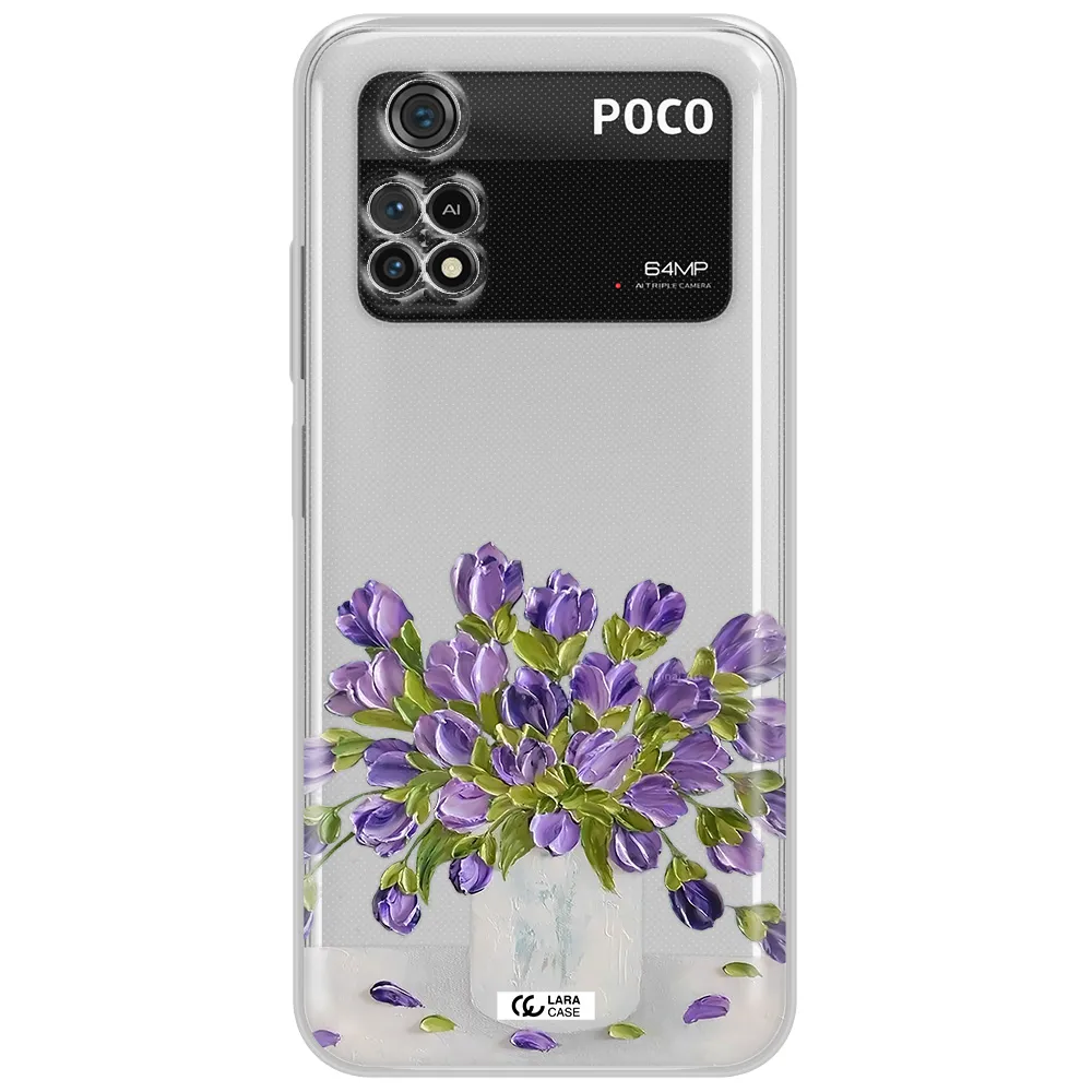 A Bunch Of Purple Flowers Xiaomi Poco M4 Pro 4G Clear Tpu Case