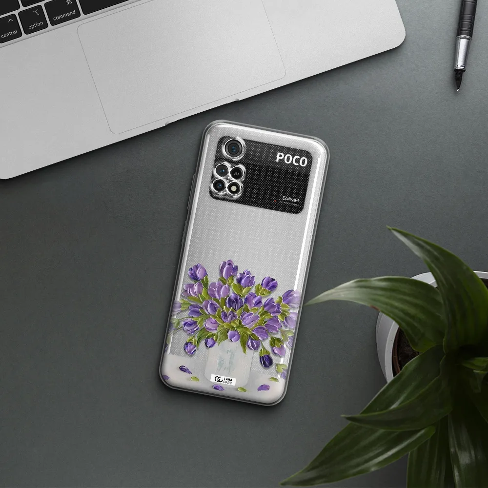 A Bunch Of Purple Flowers Xiaomi Poco M4 Pro 4G Clear Tpu Case