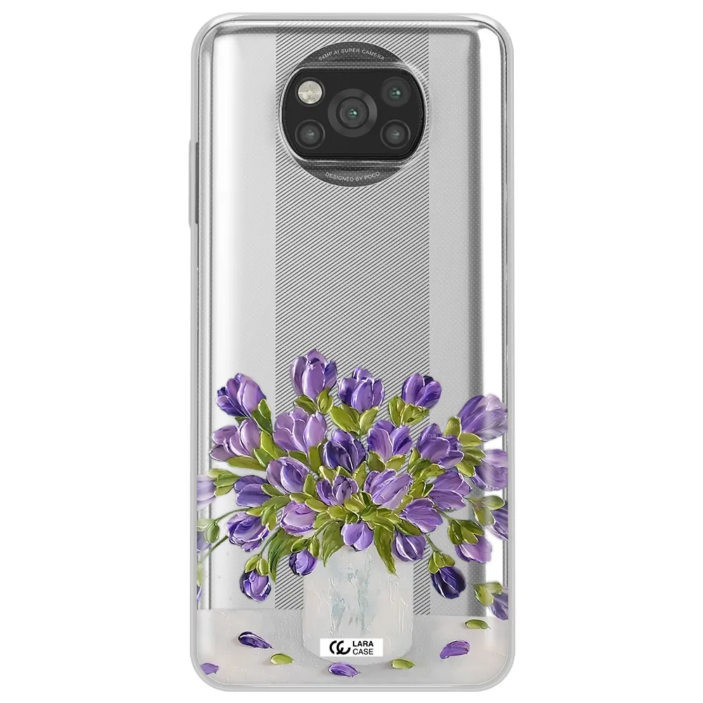 a bunch of purple flowers Xiaomi Poco X3 Clear TPU Case