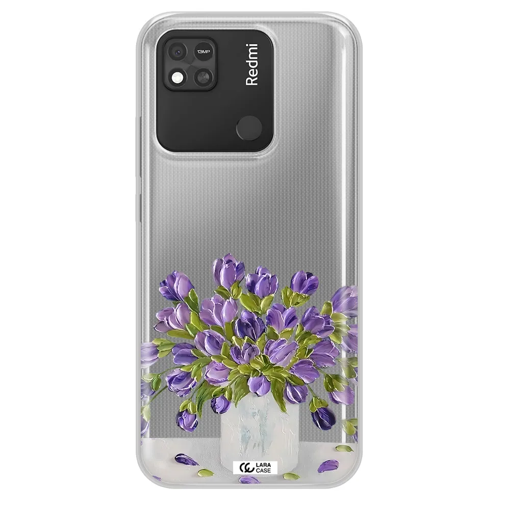 a bunch of purple flowers Xiaomi Redmi 10A Clear TPU Case