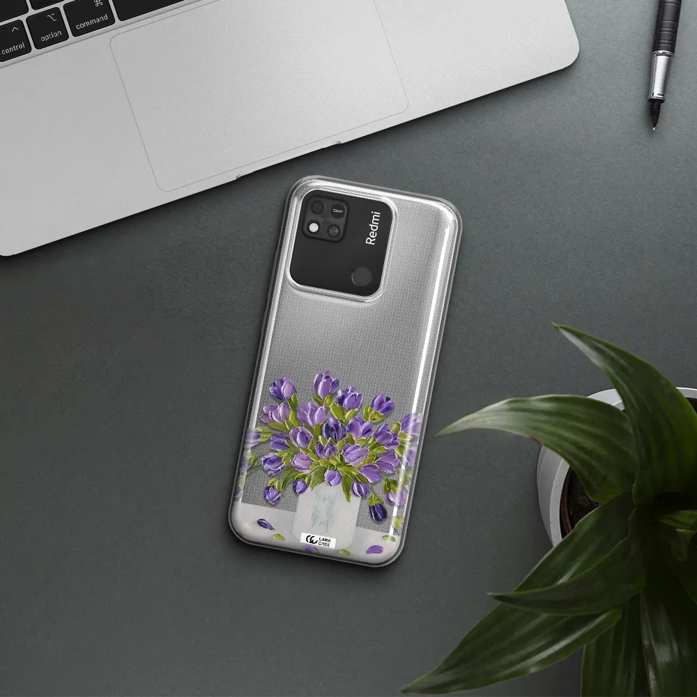a bunch of purple flowers Xiaomi Redmi 10A Clear TPU Case