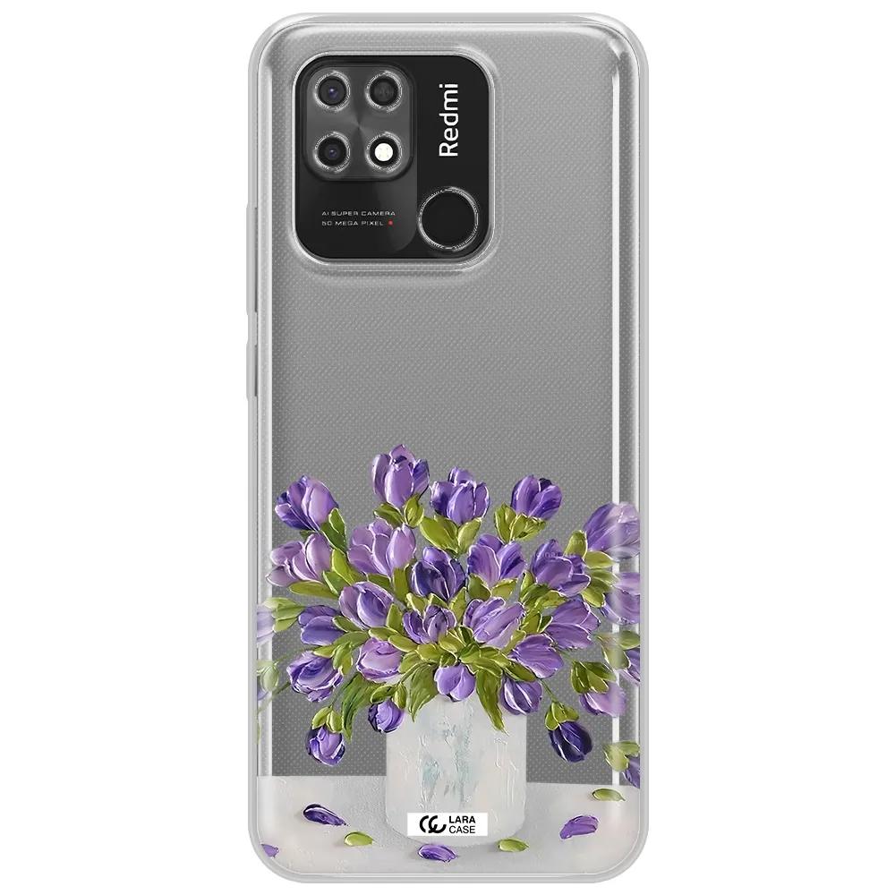 a bunch of purple flowers Xiaomi Redmi 10C Clear TPU Case