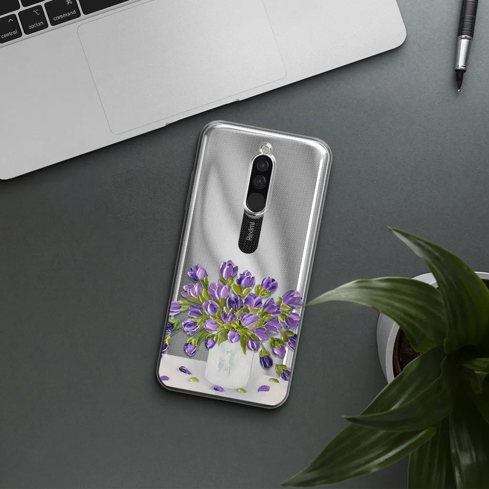 A Bunch Of Purple Flowers Xiaomi Redmi 8 Clear Tpu Case