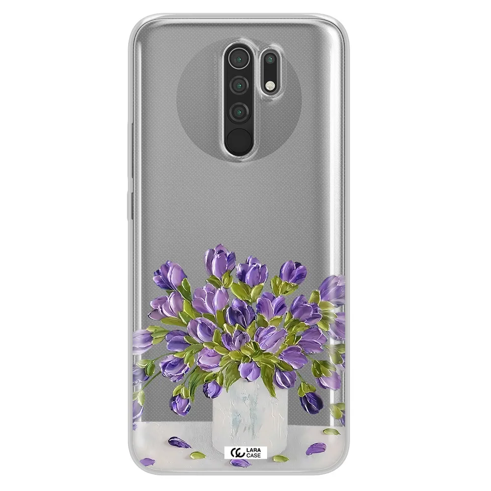 a bunch of purple flowers Xiaomi Redmi 9 Clear TPU Case