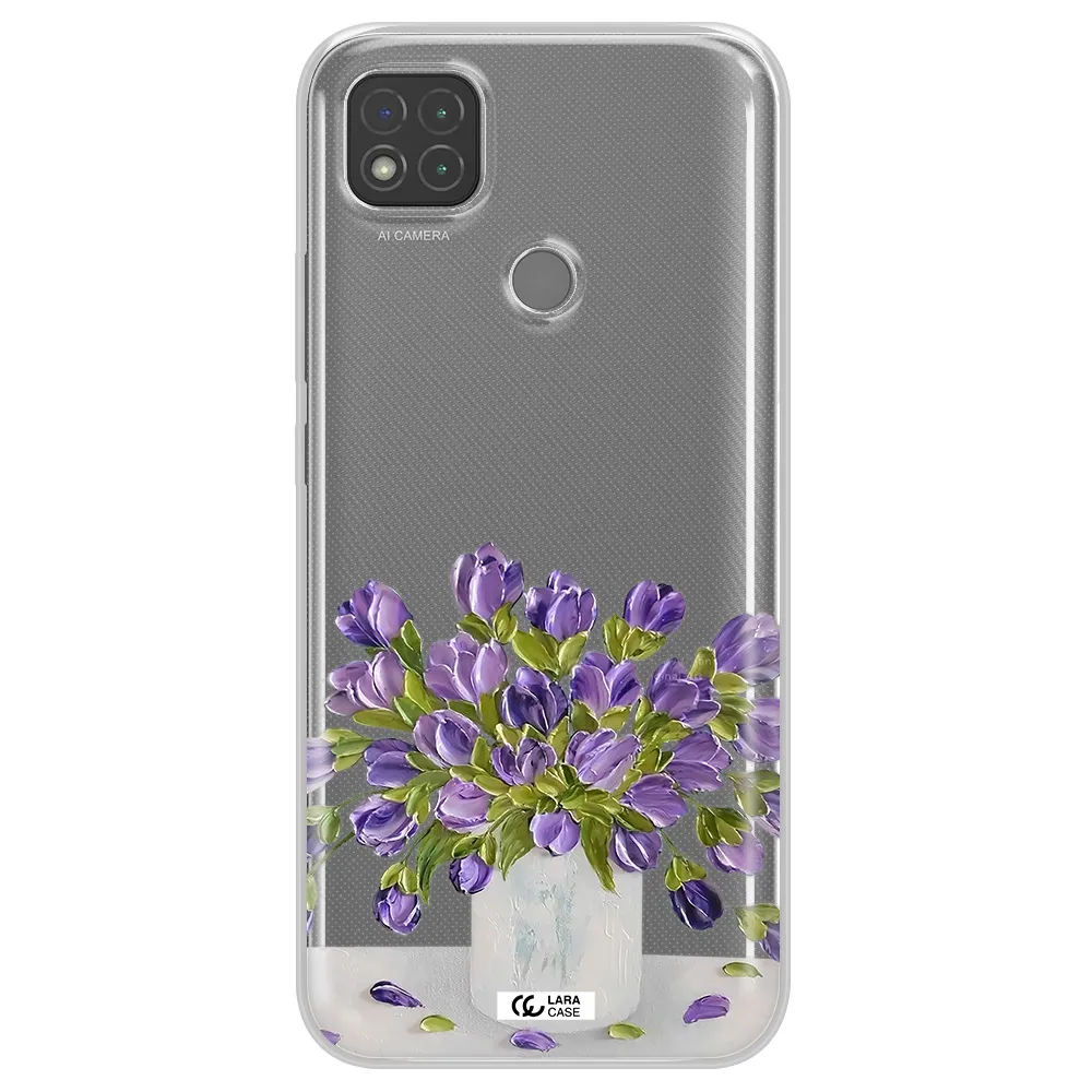 a bunch of purple flowers Xiaomi Redmi 9C Clear TPU Case