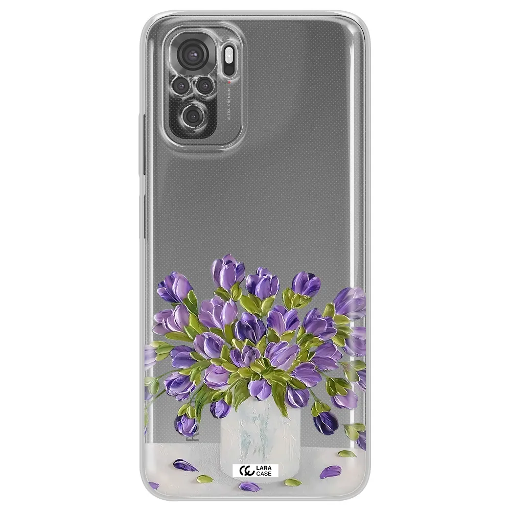 A Bunch Of Purple Flowers Xiaomi Redmi Note 10S Clear Tpu Case
