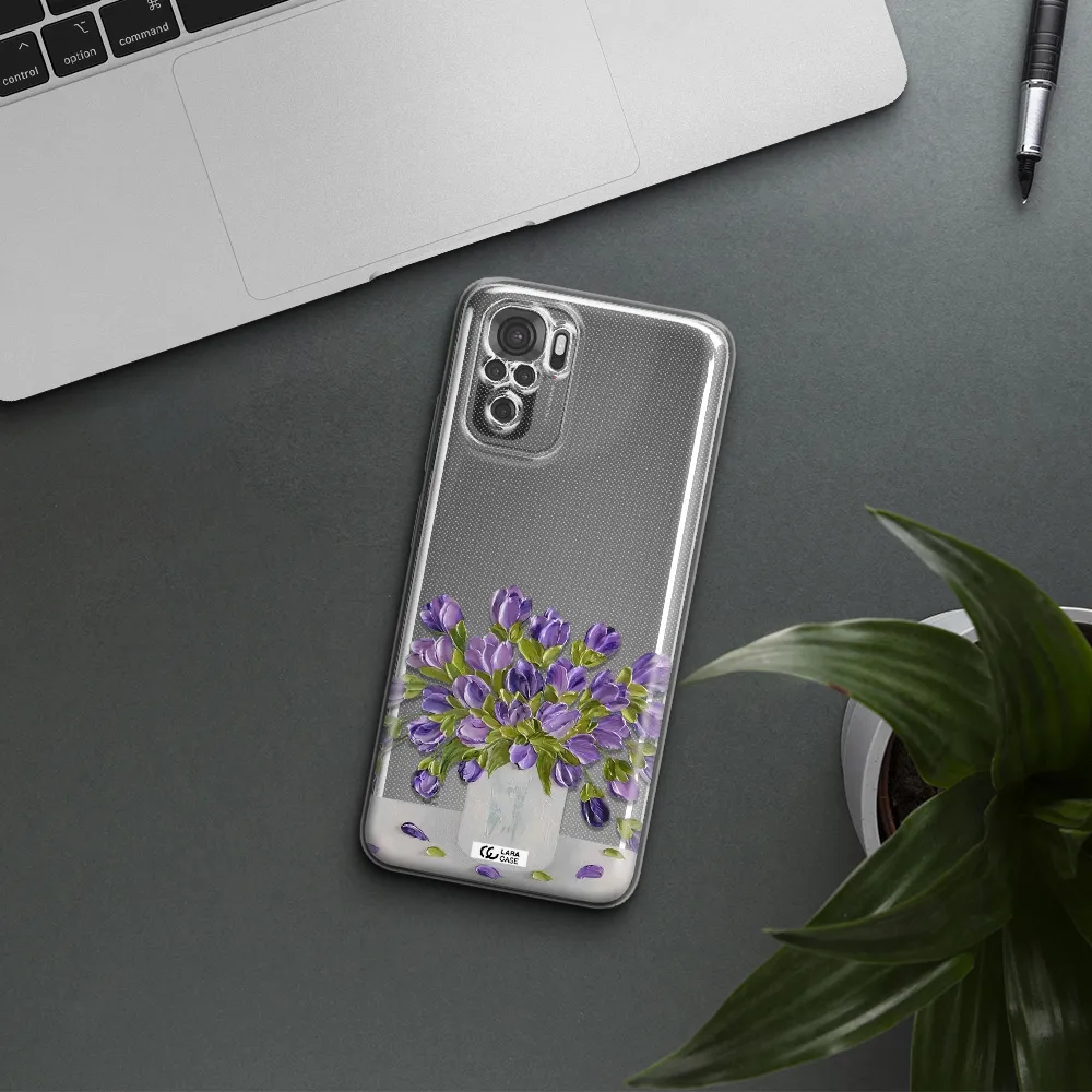 A Bunch Of Purple Flowers Xiaomi Redmi Note 10S Clear Tpu Case