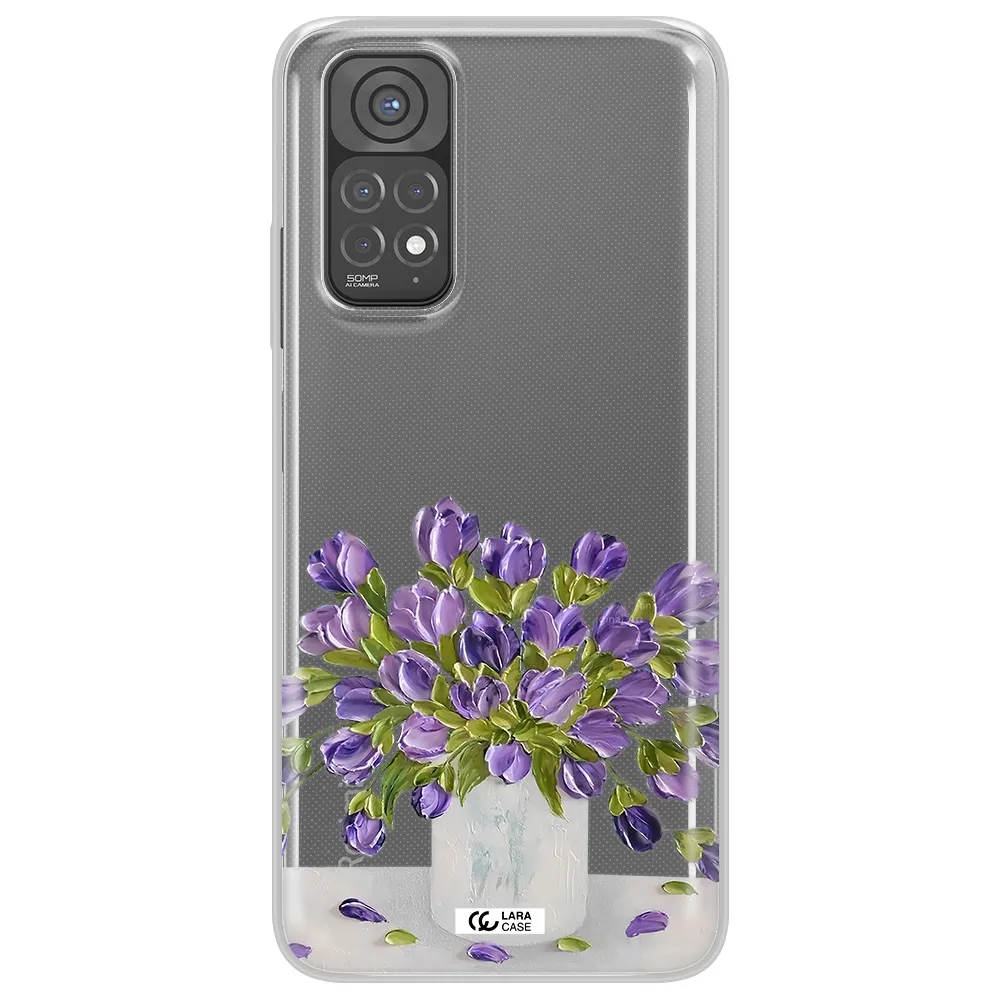 a bunch of purple flowers Xiaomi Redmi Note 11 Clear TPU Case