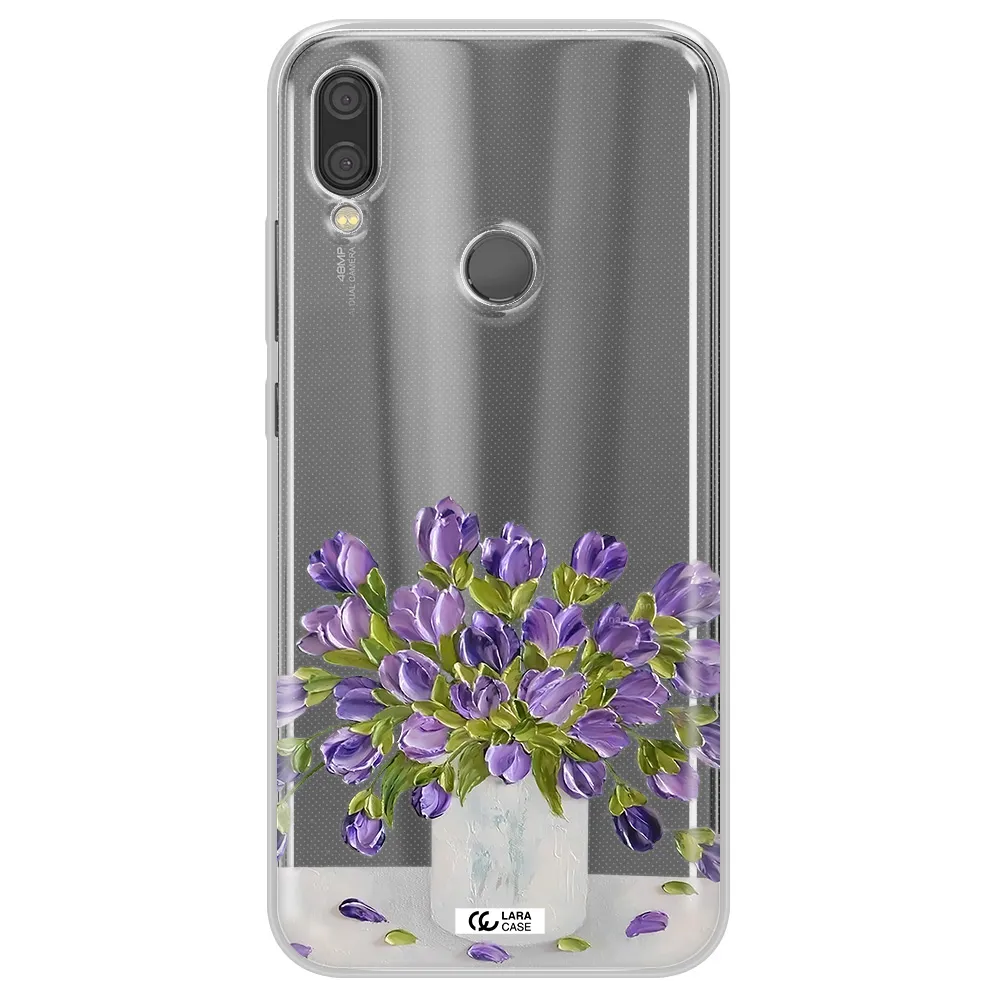 a bunch of purple flowers Xiaomi Redmi Note 7 Clear TPU Case