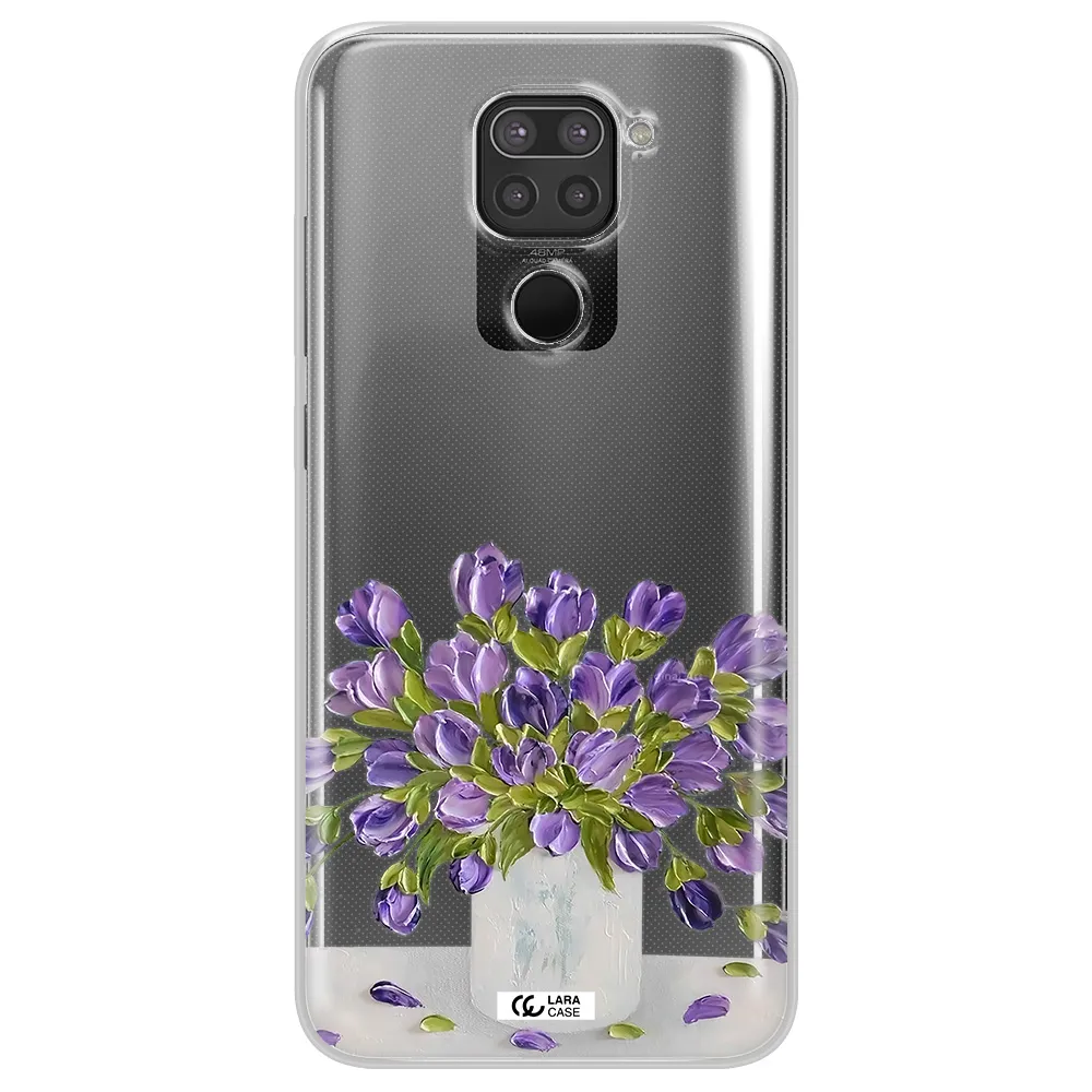 a bunch of purple flowers Xiaomi Redmi Note 9 Clear TPU Case