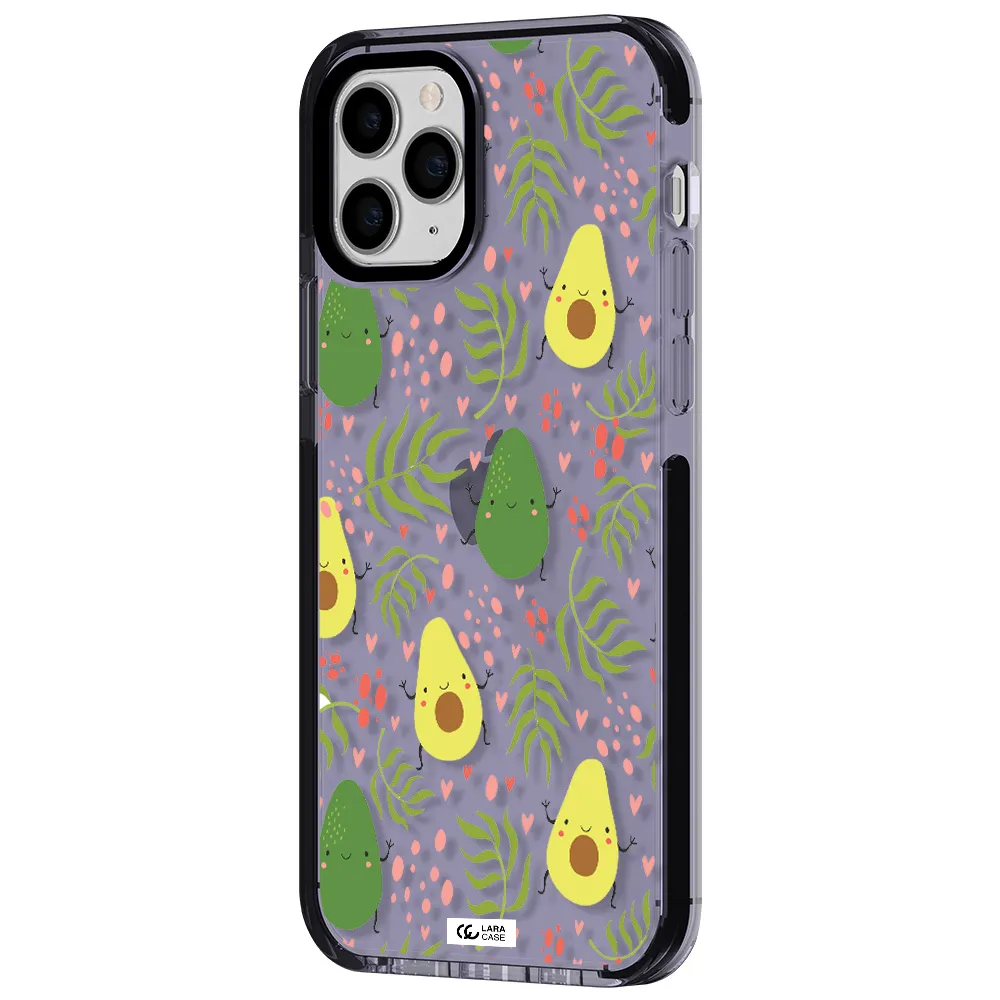 a pattern of avocado and leaves Apple iPhone 11 pro impact Lilac Case