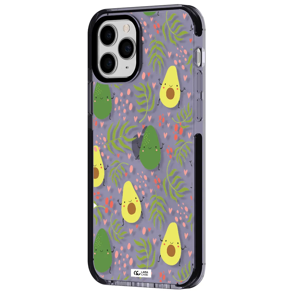 a pattern of avocado and leaves Apple iPhone 11 pro max impact Lilac Case