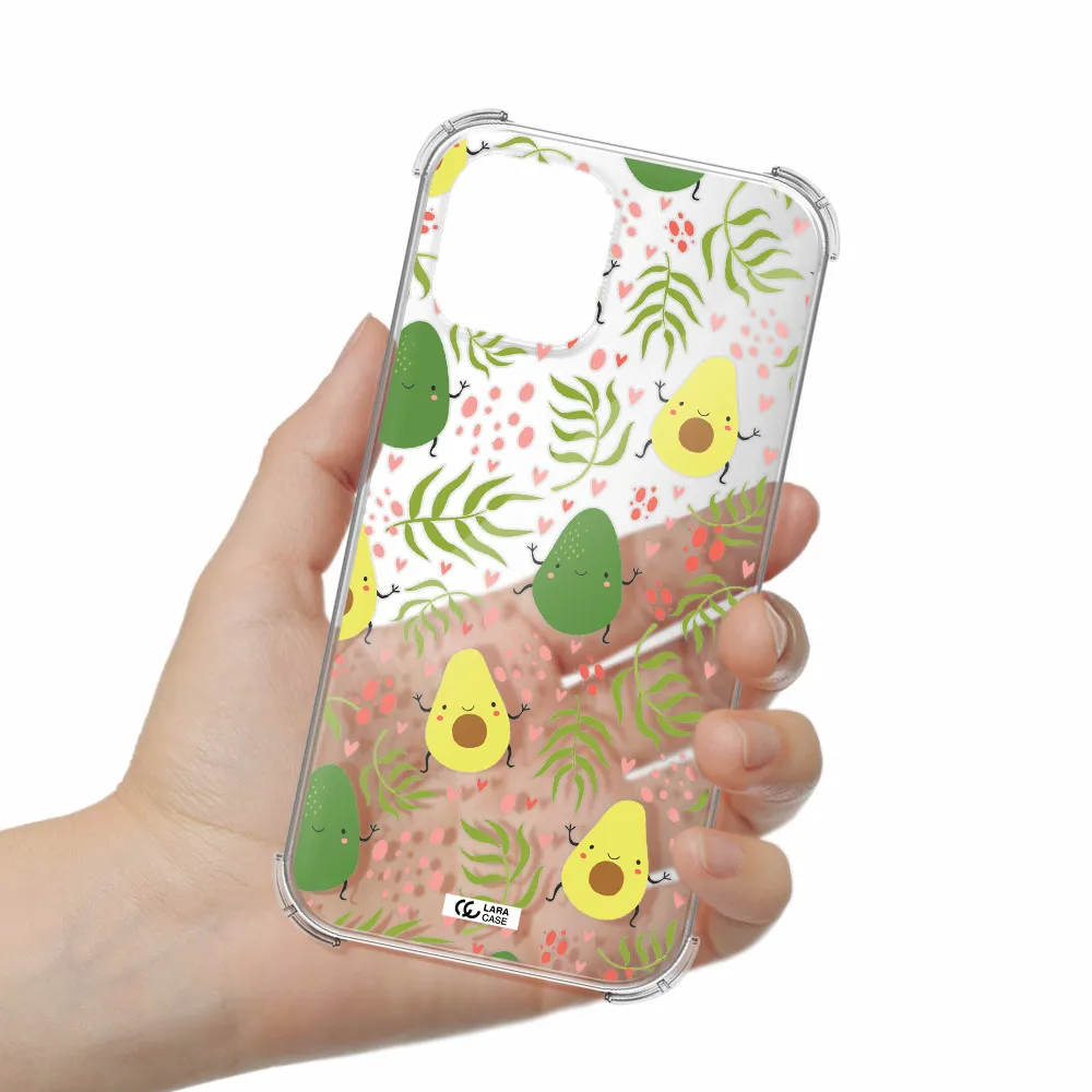 a pattern of avocado and leaves Apple iPhone 12 pro Clear PC Case