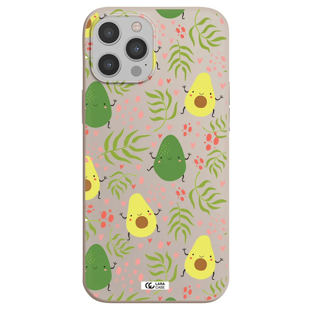 a pattern of avocado and leaves Apple iPhone 12 pro Silicone Stone Case