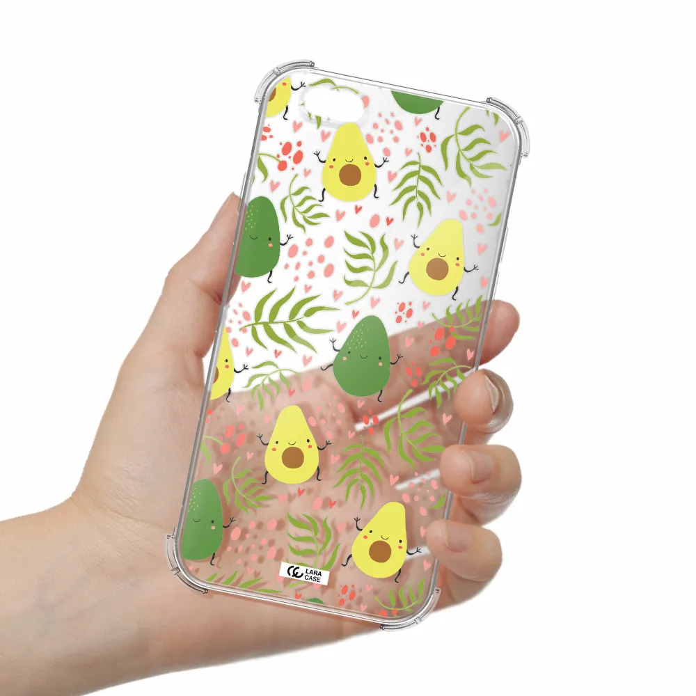 a pattern of avocado and leaves Apple iPhone 6 Clear PC Case
