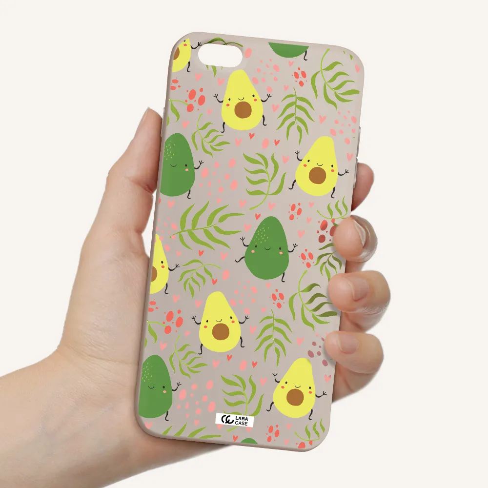 a pattern of avocado and leaves Apple iPhone 6 plus Silicone Stone Case