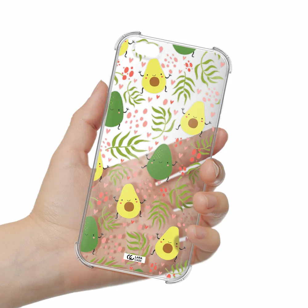 a pattern of avocado and leaves Apple iPhone 6 s plus Clear PC Case