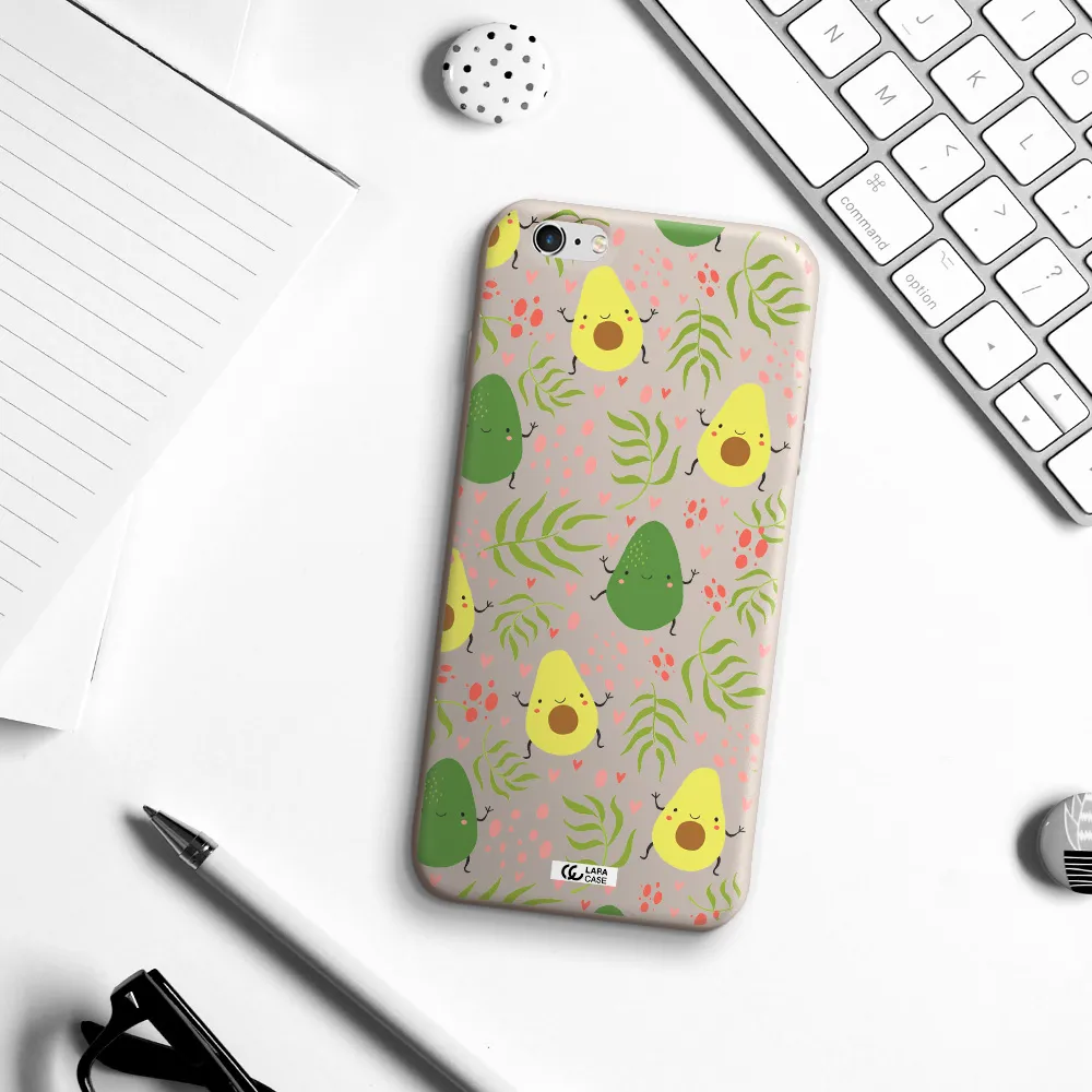 a pattern of avocado and leaves Apple iPhone 6 s plus Silicone Stone Case