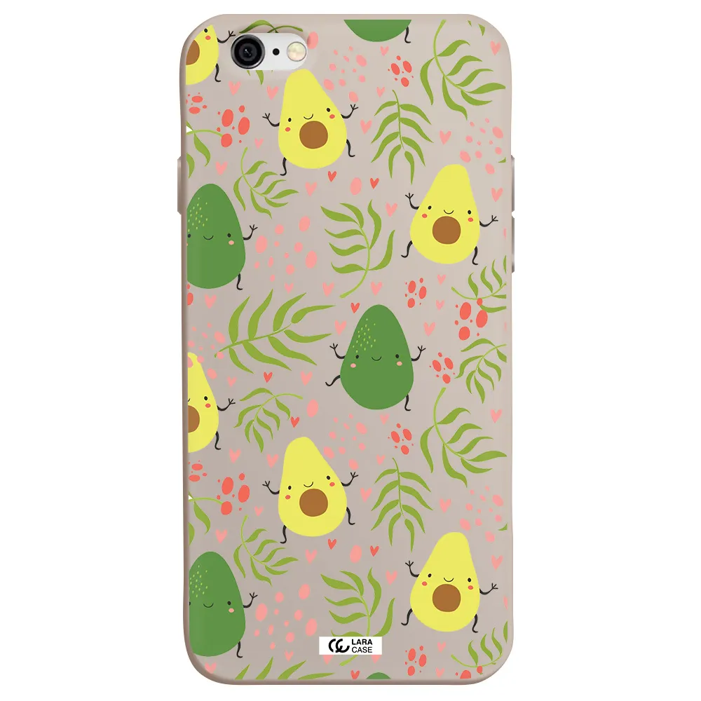 a pattern of avocado and leaves Apple iPhone 6 Silicone Stone Case