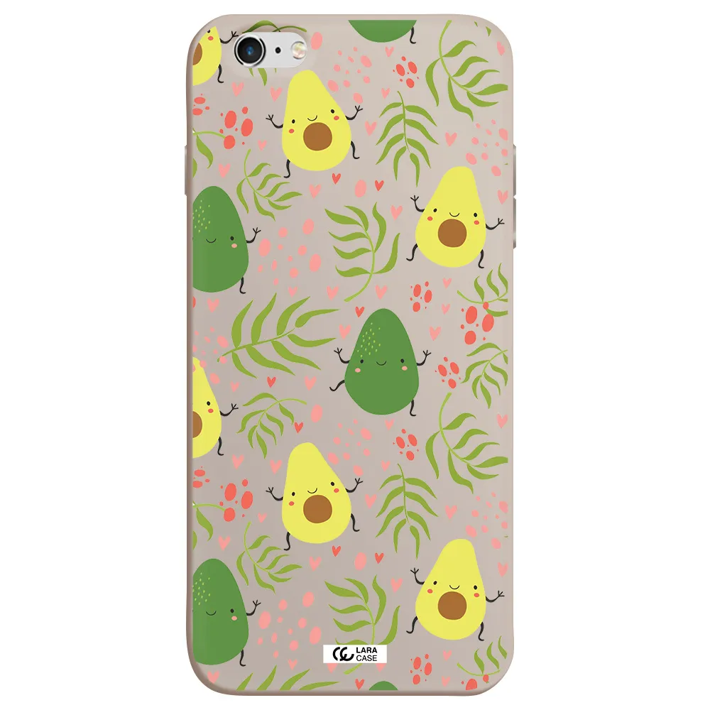 a pattern of avocado and leaves Apple iPhone 6S Silicone Stone Case