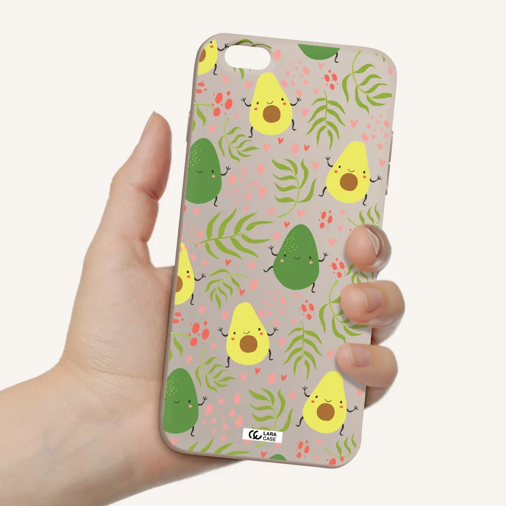 a pattern of avocado and leaves Apple iPhone 6S Silicone Stone Case