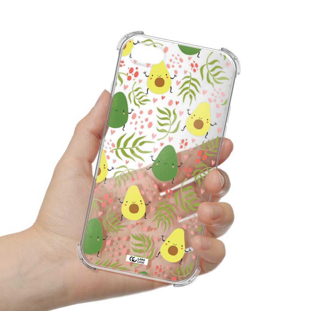 a pattern of avocado and leaves Apple iPhone 7 Clear PC Case