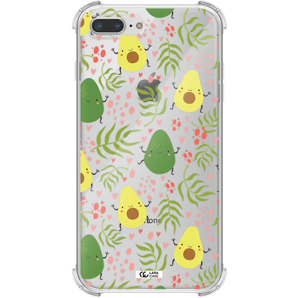 a pattern of avocado and leaves Apple iPhone 7 plus Clear PC Case