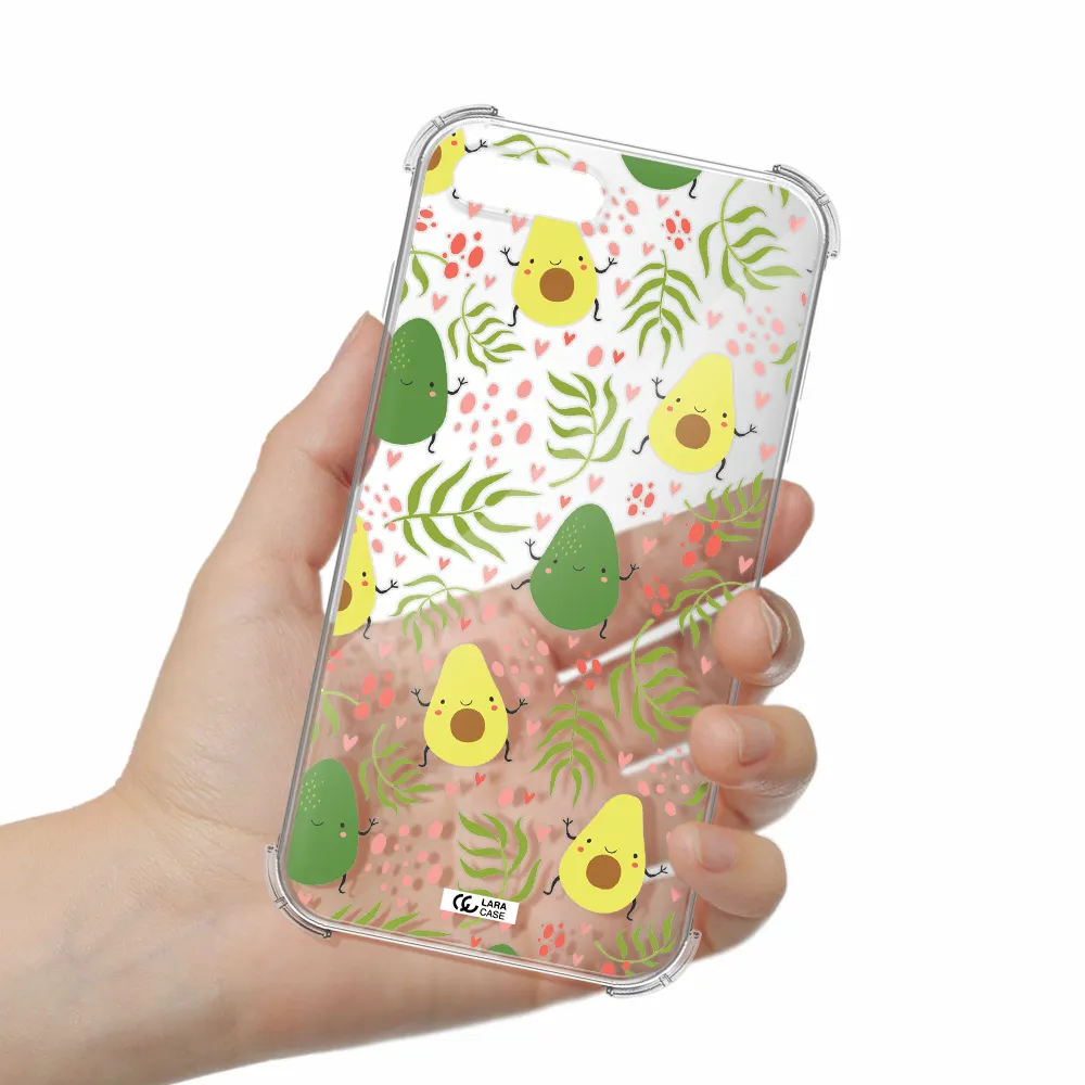 a pattern of avocado and leaves Apple iPhone 8 plus Clear PC Case