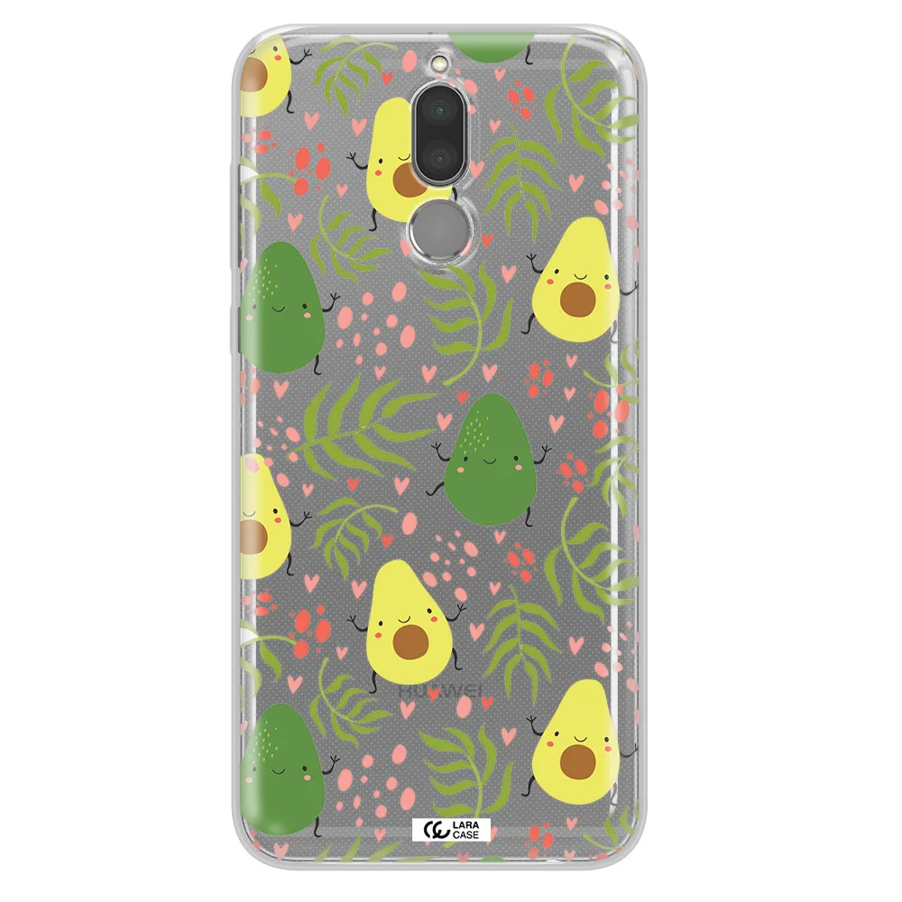 a pattern of avocado and leaves Huawei Mate 10 Lite Clear TPU Case