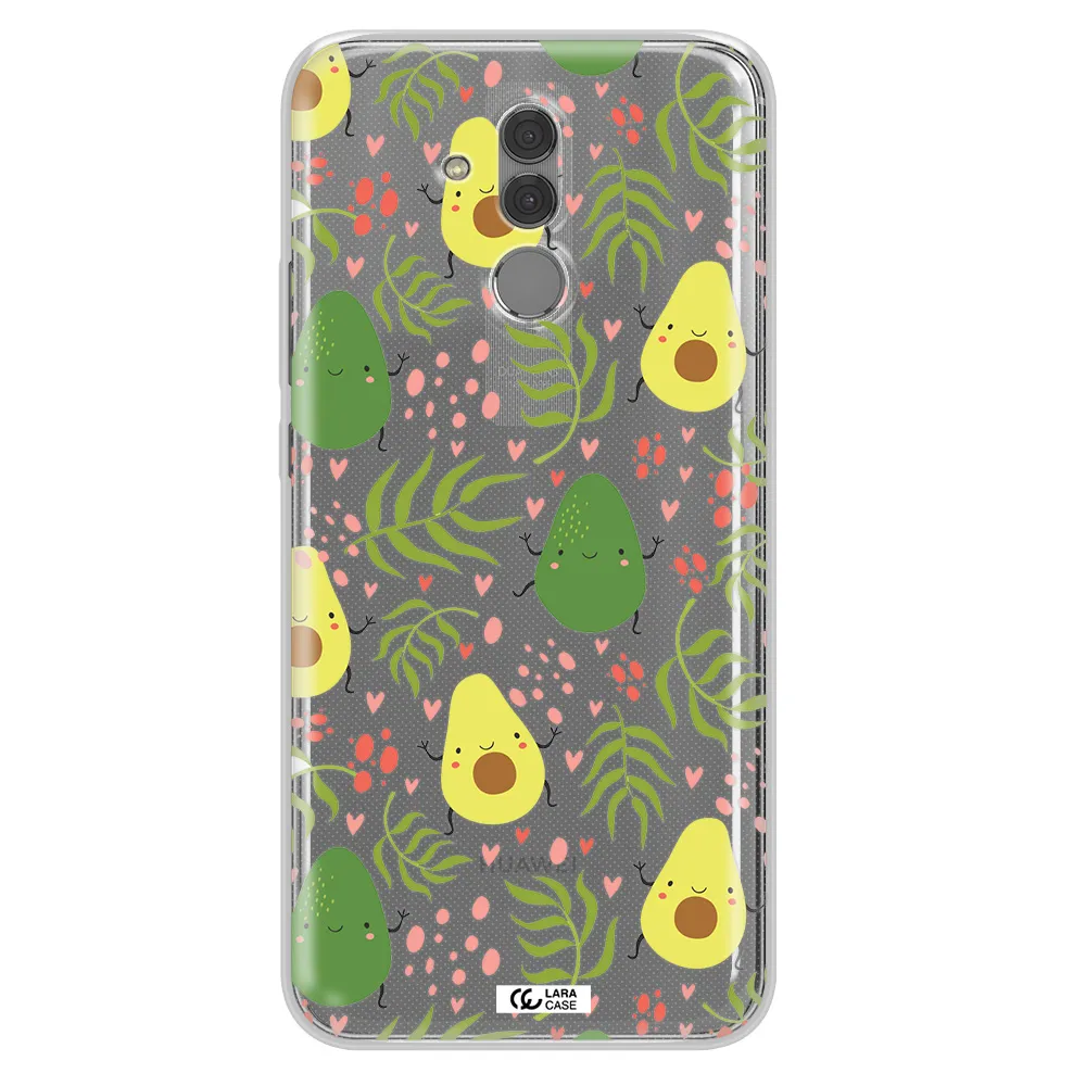 a pattern of avocado and leaves Huawei Mate 20 Lite Clear TPU Case