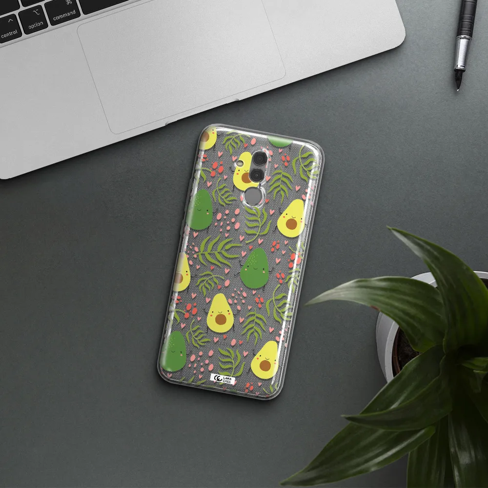 a pattern of avocado and leaves Huawei Mate 20 Lite Clear TPU Case