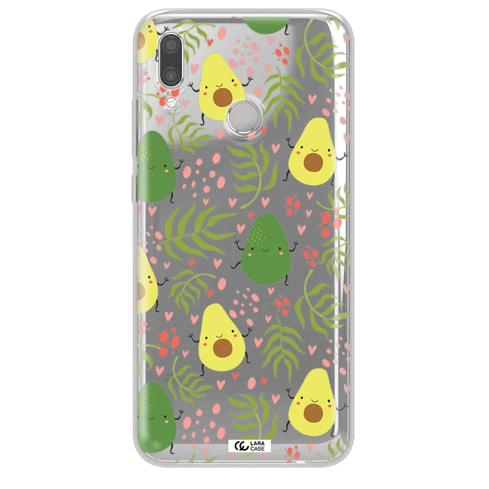 a pattern of avocado and leaves Huawei P Smart 2019 Clear TPU Case