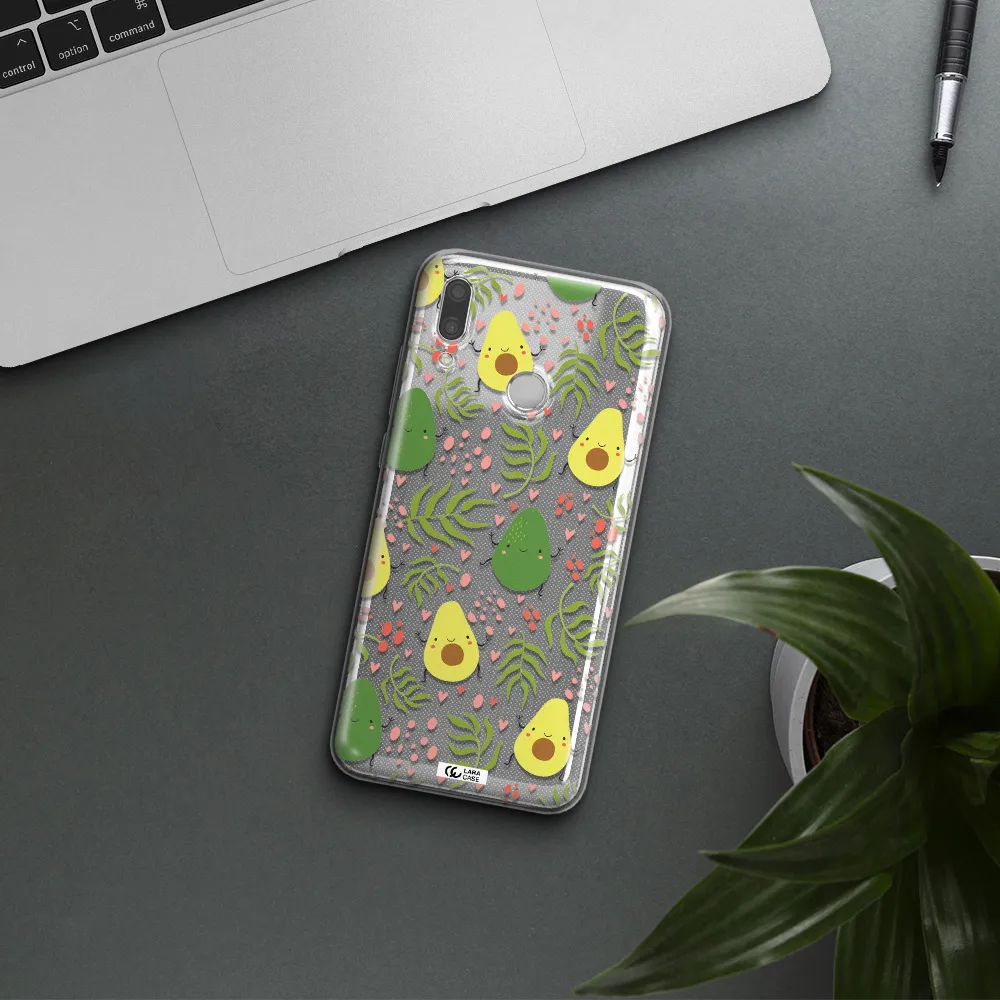 a pattern of avocado and leaves Huawei P Smart 2019 Clear TPU Case