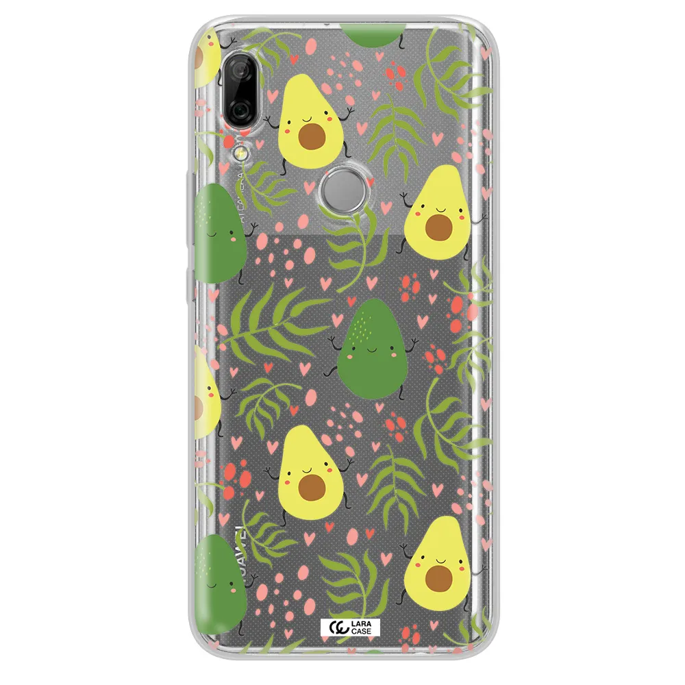 a pattern of avocado and leaves Huawei P Smart Z Clear TPU Case