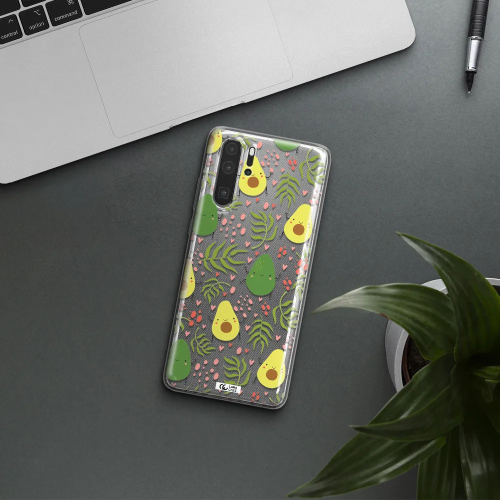 a pattern of avocado and leaves Huawei P30 Pro Clear TPU Case