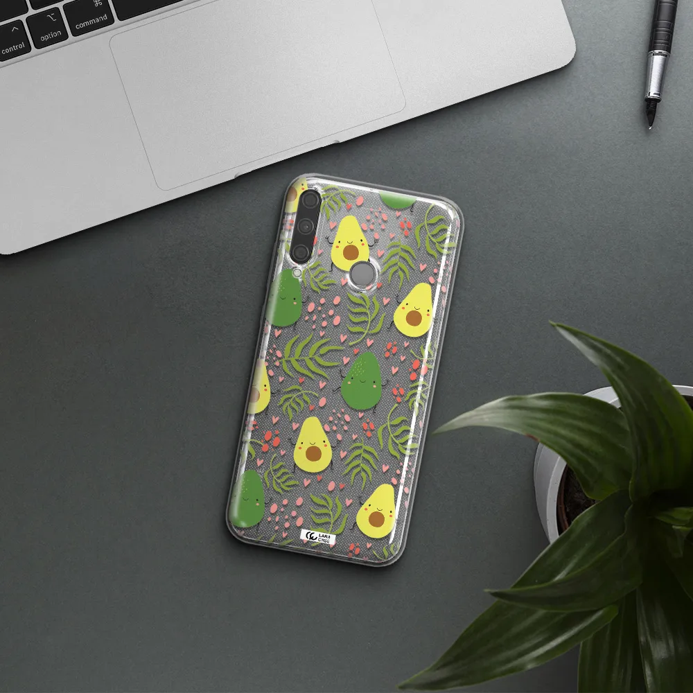 a pattern of avocado and leaves Huawei P40 Lite E Clear TPU Case