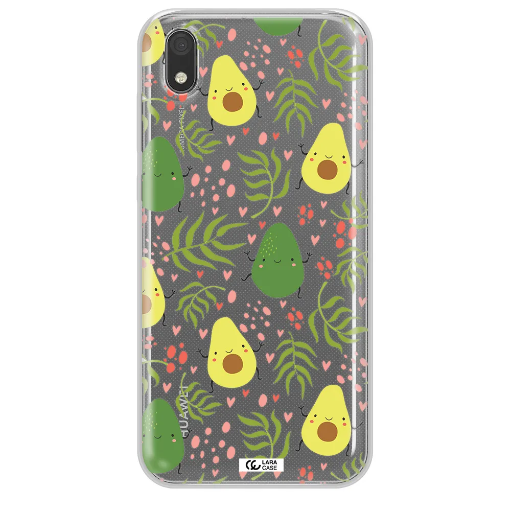 a pattern of avocado and leaves Huawei Y5 2019 Clear TPU Case